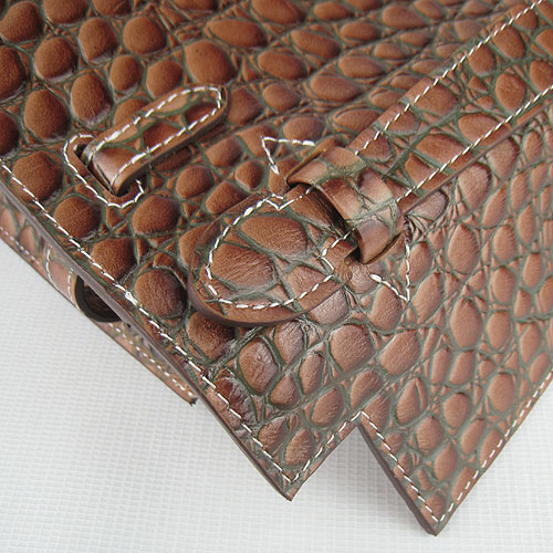 AAA Hermes Kelly 22 CM France Python Leather Handbag Light Coffee H008 On Sale - Click Image to Close